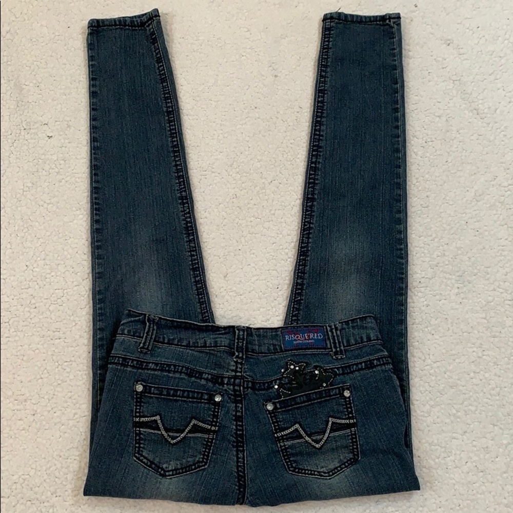 Risque’red Red Denim Jeans  Size 11 / 12
